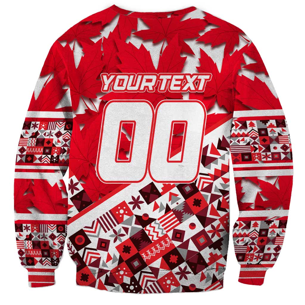 Personalized Canada Hockey Helmet Sweatshirt Maple Leaf Pattern