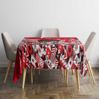 Canada Hockey Helmet Tablecloth Maple Leaf Pattern