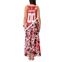 Personalized Canada Hockey Helmet Tank Maxi Dress Maple Leaf Pattern