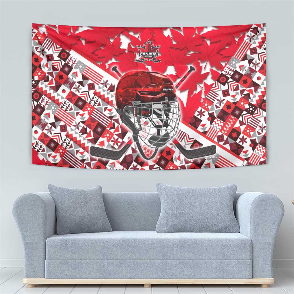 Canada Hockey Helmet Tapestry Maple Leaf Pattern