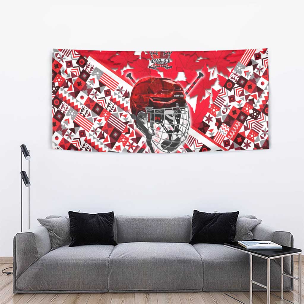 Canada Hockey Helmet Tapestry Maple Leaf Pattern