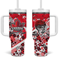 Canada Hockey Helmet Tumbler With Handle Maple Leaf Pattern