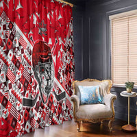Canada Hockey Helmet Window Curtain Maple Leaf Pattern
