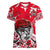 Personalized Canada Hockey Helmet Women V-Neck T-Shirt Maple Leaf Pattern