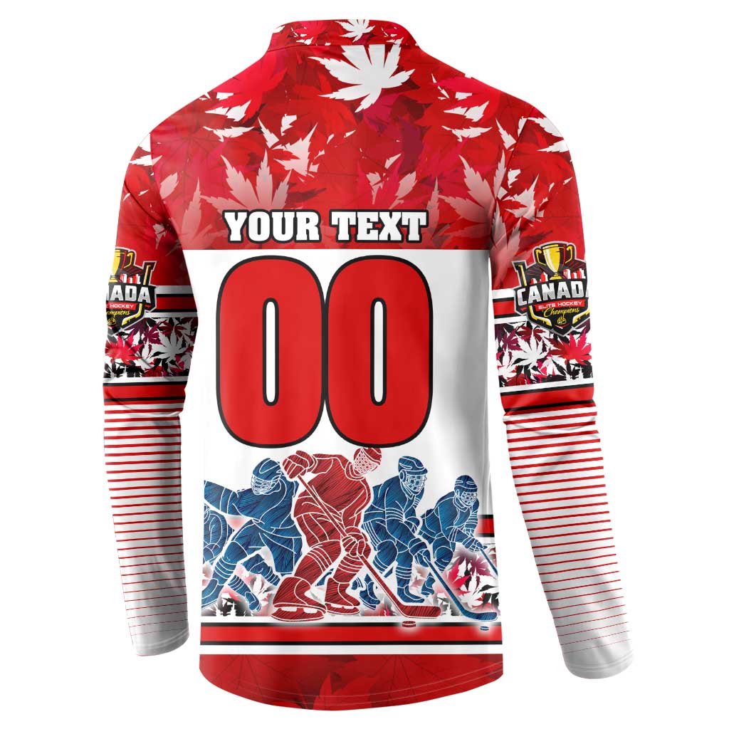 Personalized Canada Elite Hockey Button Sweatshirt Champions Spirit