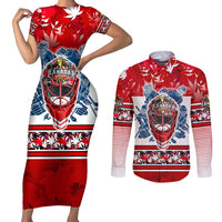 Personalized Canada Elite Hockey Couples Matching Short Sleeve Bodycon Dress and Long Sleeve Button Shirt Champions Spirit