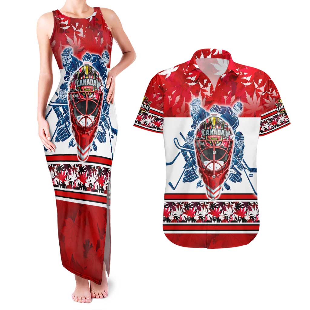 Personalized Canada Elite Hockey Couples Matching Tank Maxi Dress and Hawaiian Shirt Champions Spirit