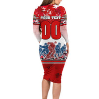 Personalized Canada Elite Hockey Family Matching Long Sleeve Bodycon Dress and Hawaiian Shirt Champions Spirit