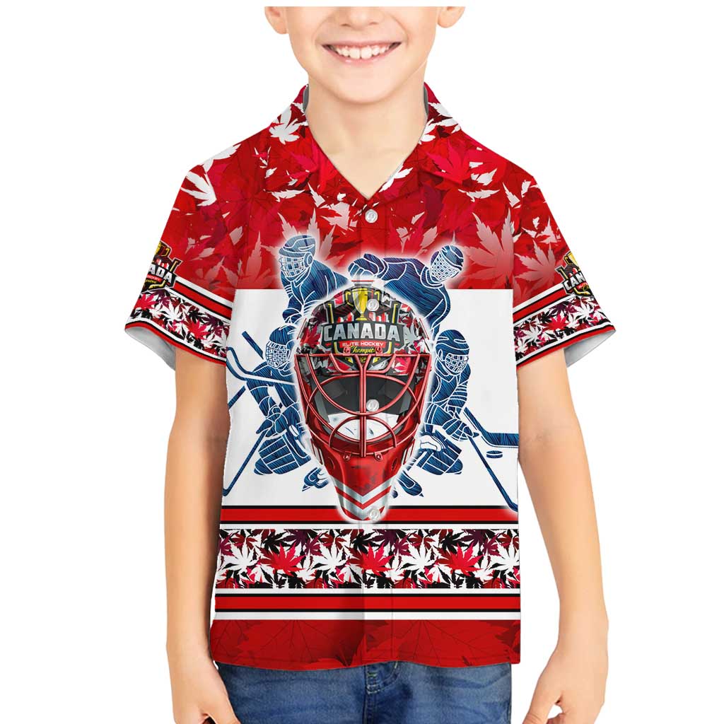 Personalized Canada Elite Hockey Family Matching Mermaid Dress and Hawaiian Shirt Champions Spirit