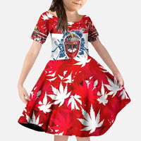 Personalized Canada Elite Hockey Family Matching Off The Shoulder Long Sleeve Dress and Hawaiian Shirt Champions Spirit