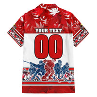 Personalized Canada Elite Hockey Family Matching Off The Shoulder Long Sleeve Dress and Hawaiian Shirt Champions Spirit