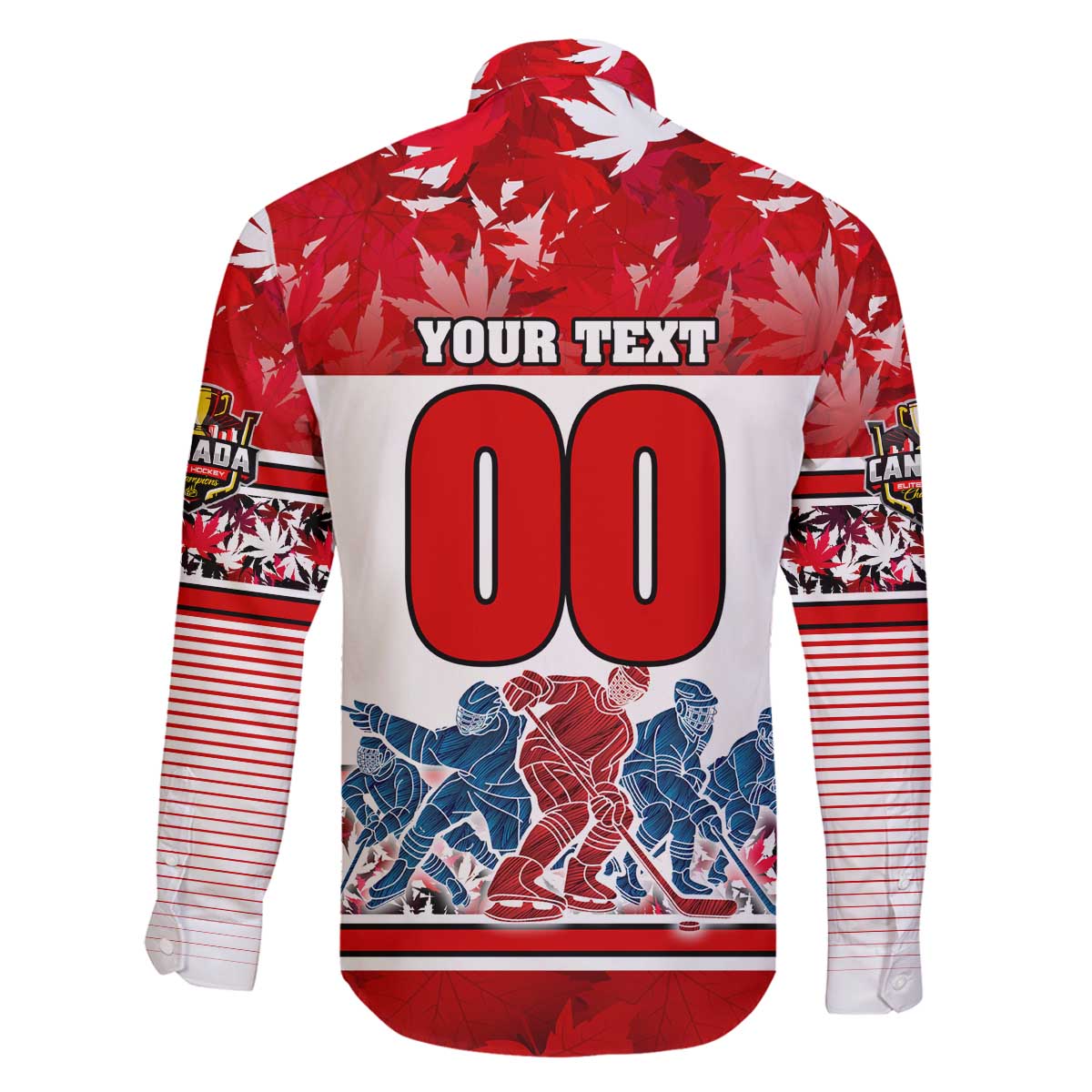Personalized Canada Elite Hockey Family Matching Off The Shoulder Long Sleeve Dress and Hawaiian Shirt Champions Spirit