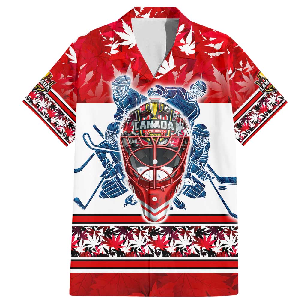 Personalized Canada Elite Hockey Family Matching Off Shoulder Maxi Dress and Hawaiian Shirt Champions Spirit