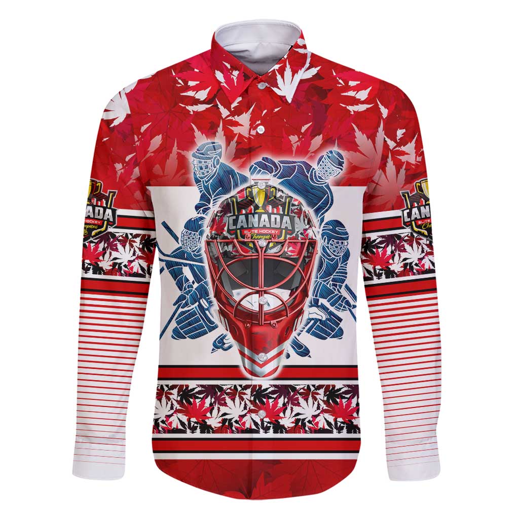 Personalized Canada Elite Hockey Family Matching Off Shoulder Maxi Dress and Hawaiian Shirt Champions Spirit