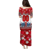 Personalized Canada Elite Hockey Family Matching Puletasi and Hawaiian Shirt Champions Spirit