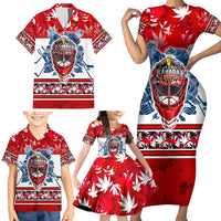 Personalized Canada Elite Hockey Family Matching Short Sleeve Bodycon Dress and Hawaiian Shirt Champions Spirit