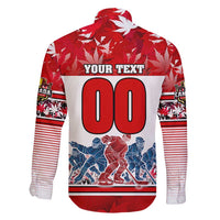 Personalized Canada Elite Hockey Family Matching Short Sleeve Bodycon Dress and Hawaiian Shirt Champions Spirit