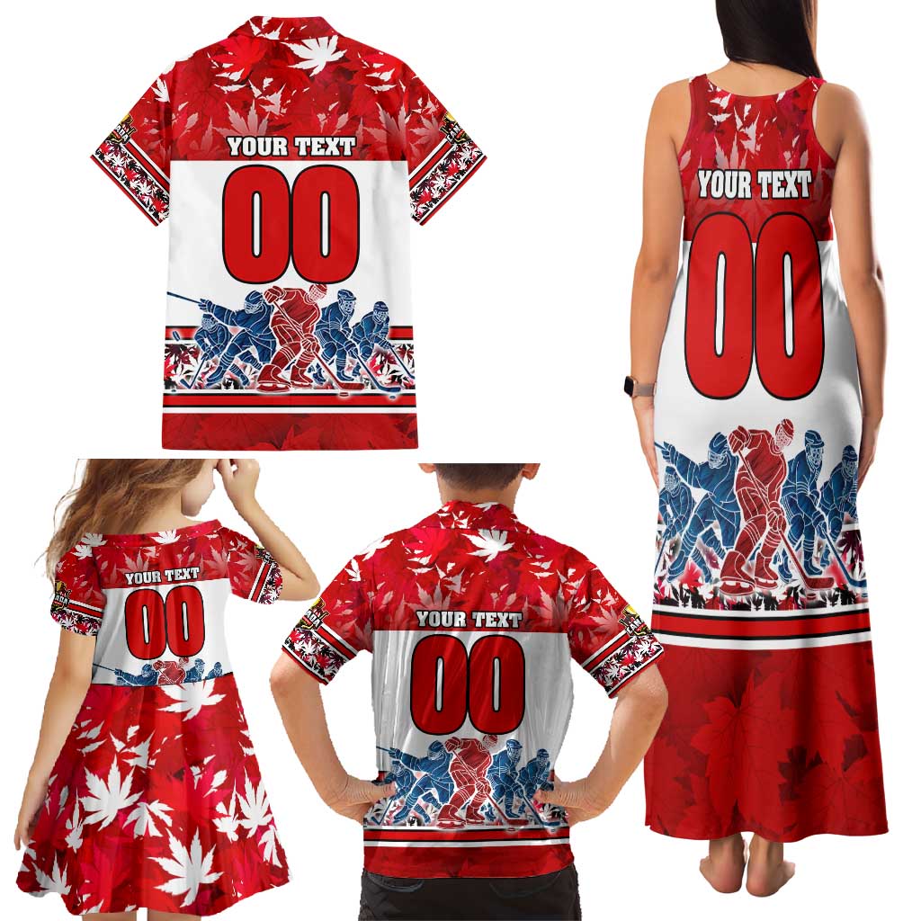 Personalized Canada Elite Hockey Family Matching Tank Maxi Dress and Hawaiian Shirt Champions Spirit