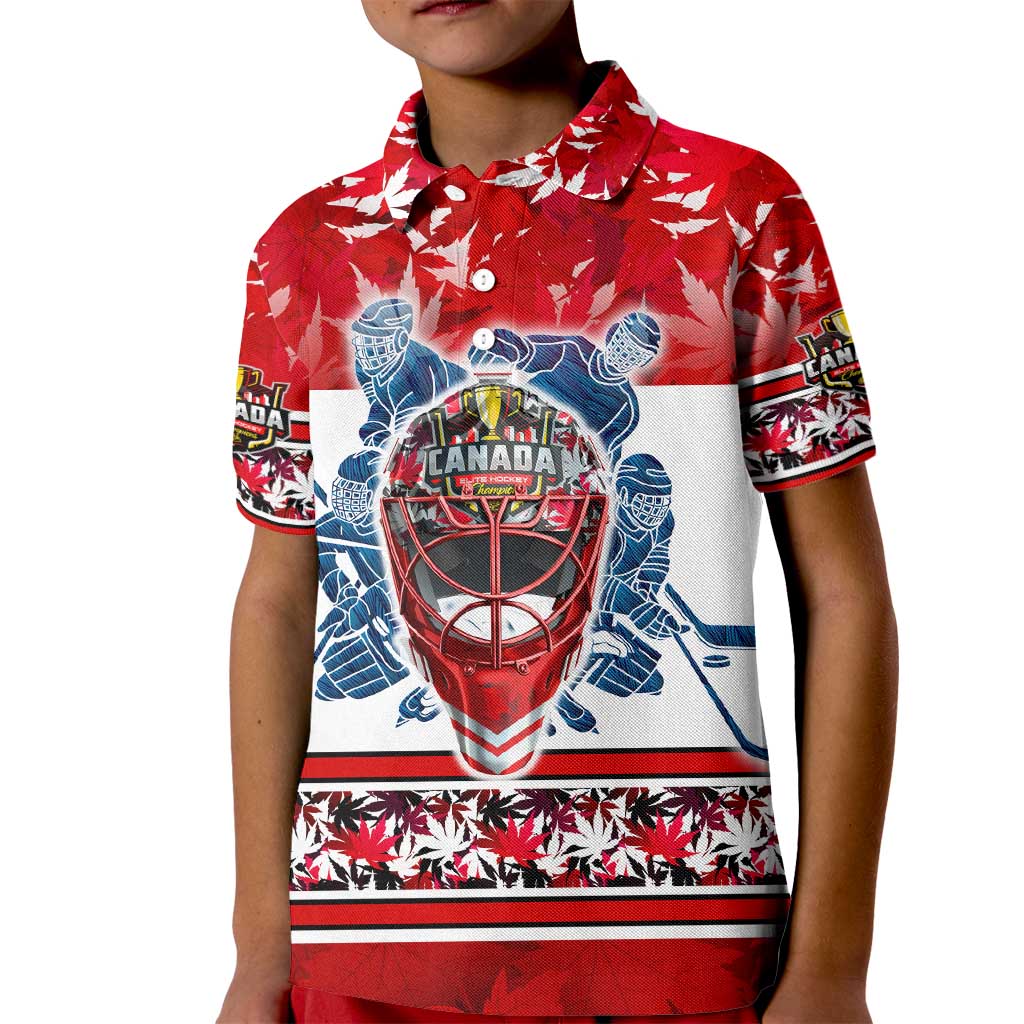 Personalized Canada Elite Hockey Kid Polo Shirt Champions Spirit