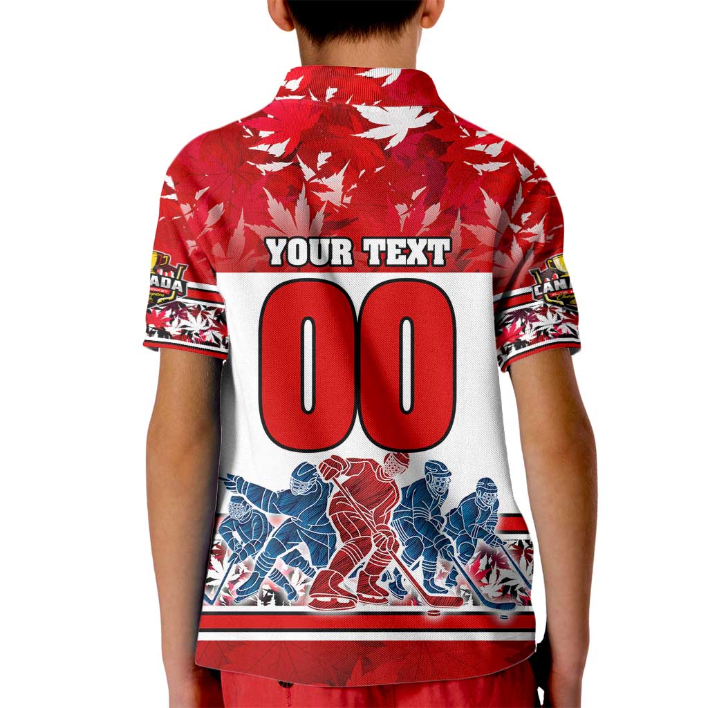 Personalized Canada Elite Hockey Kid Polo Shirt Champions Spirit