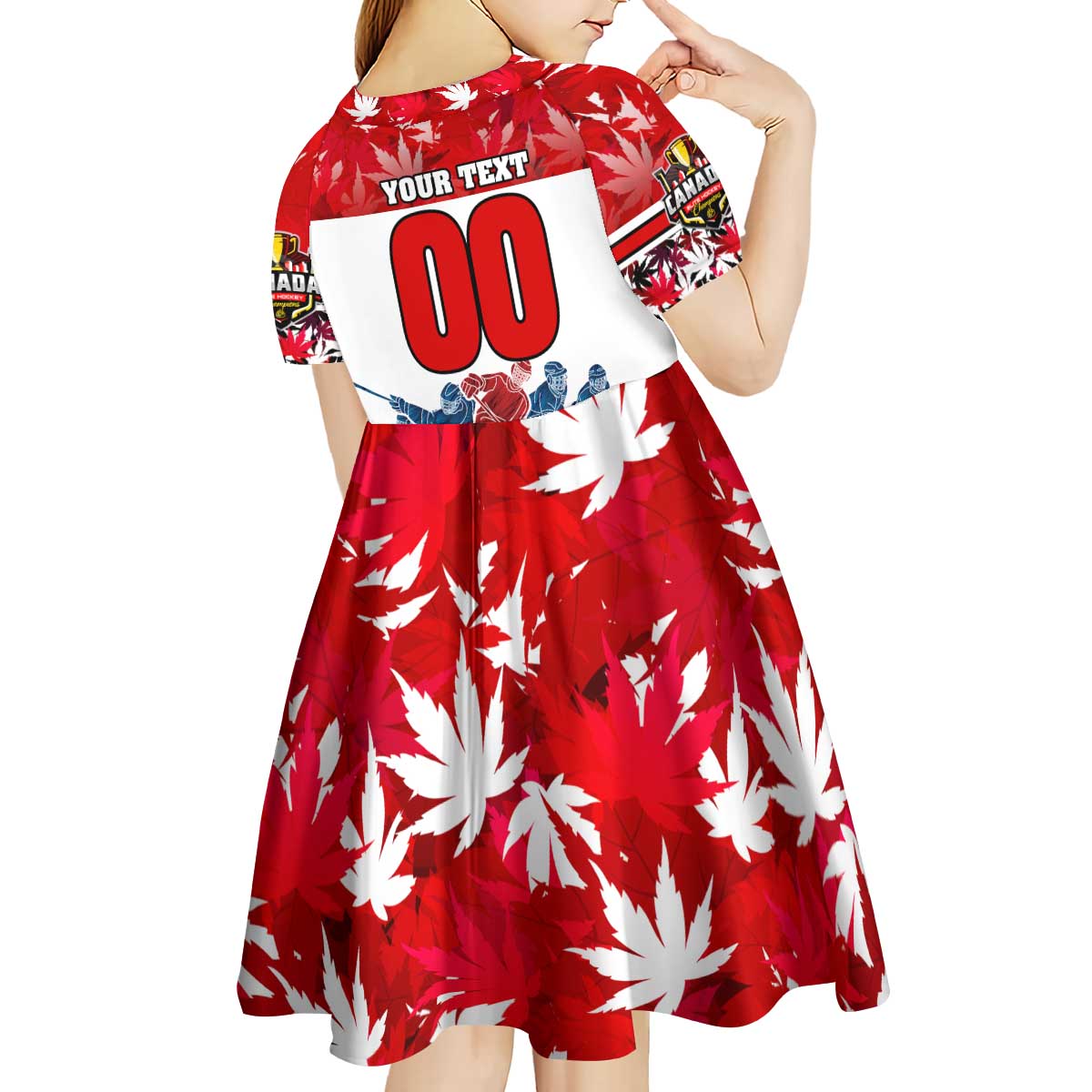 Personalized Canada Elite Hockey Kid Short Sleeve Dress Champions Spirit