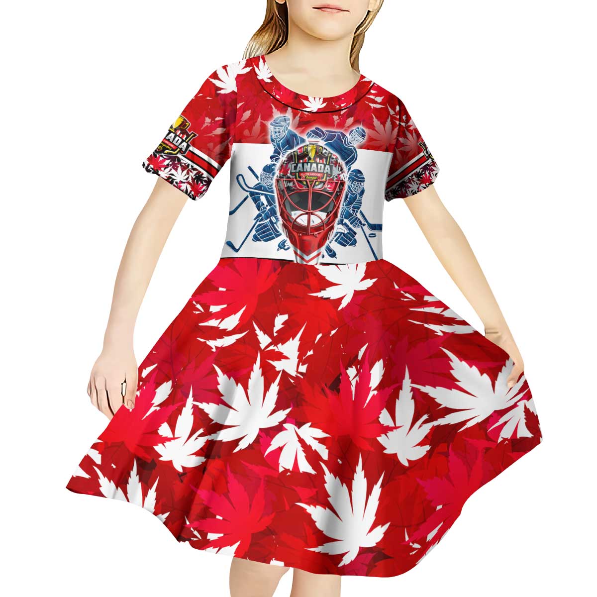 Personalized Canada Elite Hockey Kid Short Sleeve Dress Champions Spirit