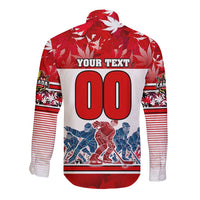 Personalized Canada Elite Hockey Long Sleeve Button Shirt Champions Spirit