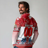 Personalized Canada Elite Hockey Long Sleeve Polo Shirt Champions Spirit