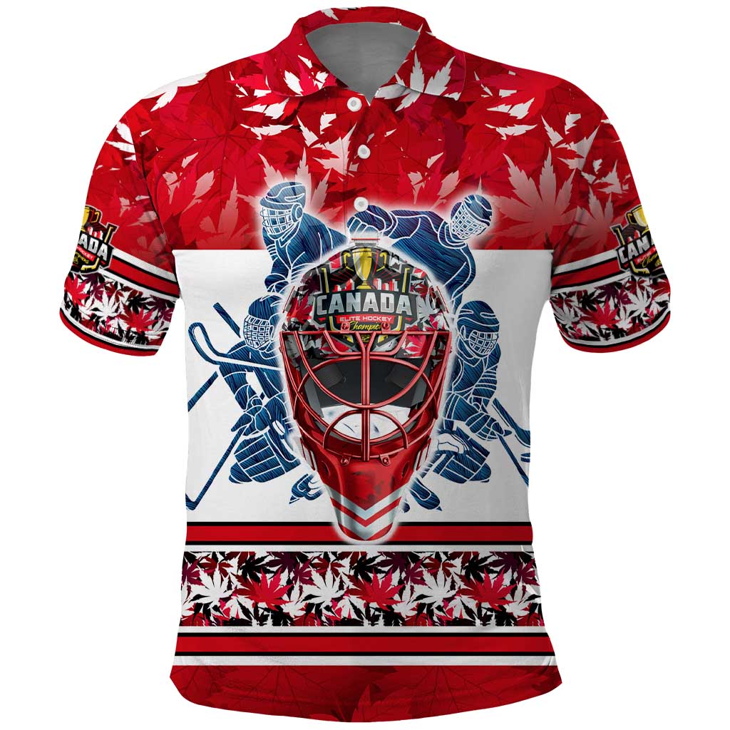 Personalized Canada Elite Hockey Polo Shirt Champions Spirit