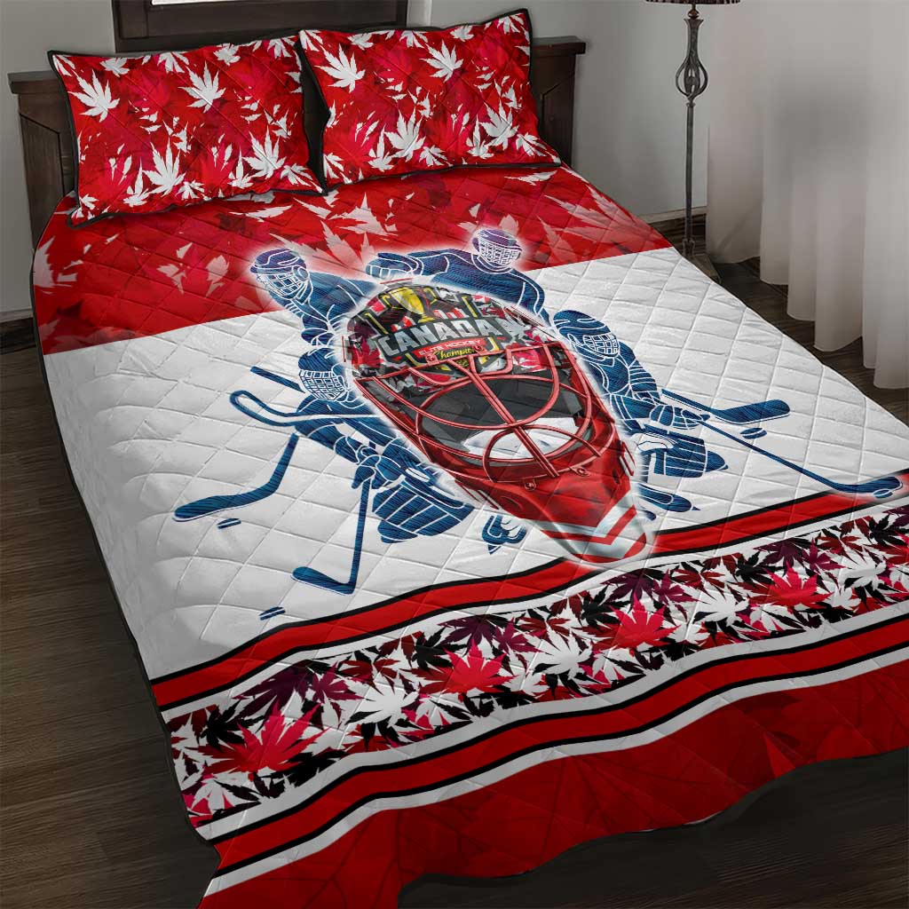 Canada Elite Hockey Quilt Bed Set Champions Spirit