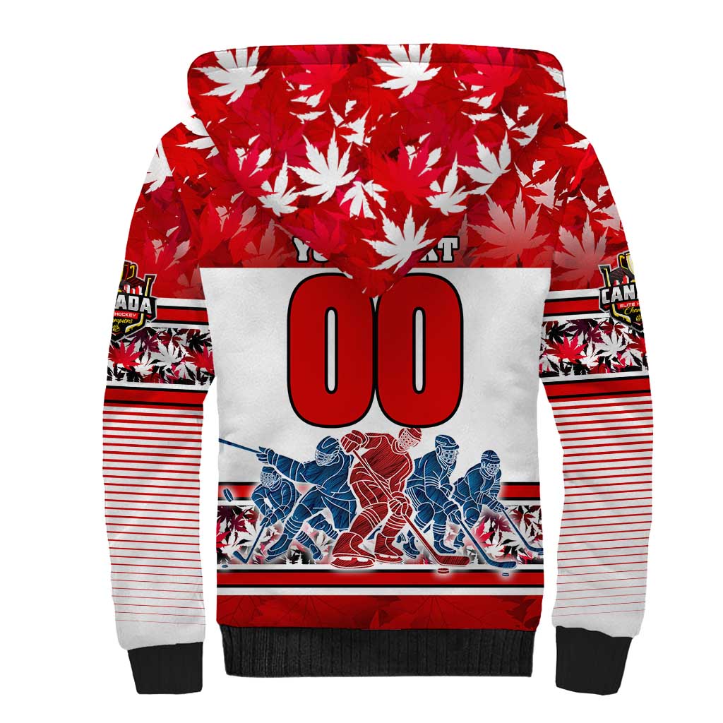 Personalized Canada Elite Hockey Sherpa Hoodie Champions Spirit