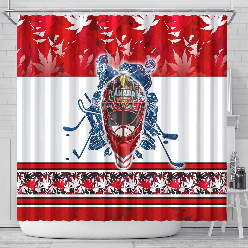 Canada Elite Hockey Shower Curtain Champions Spirit