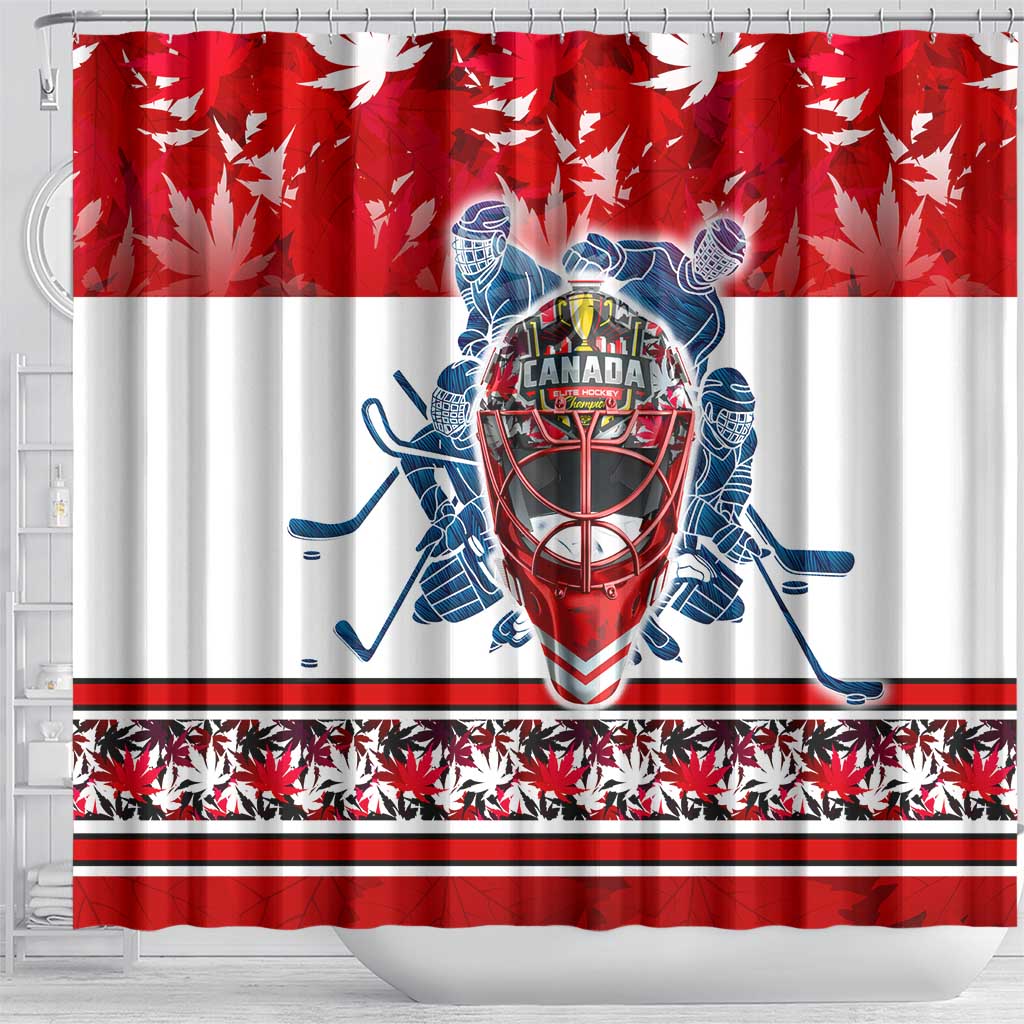Canada Elite Hockey Shower Curtain Champions Spirit