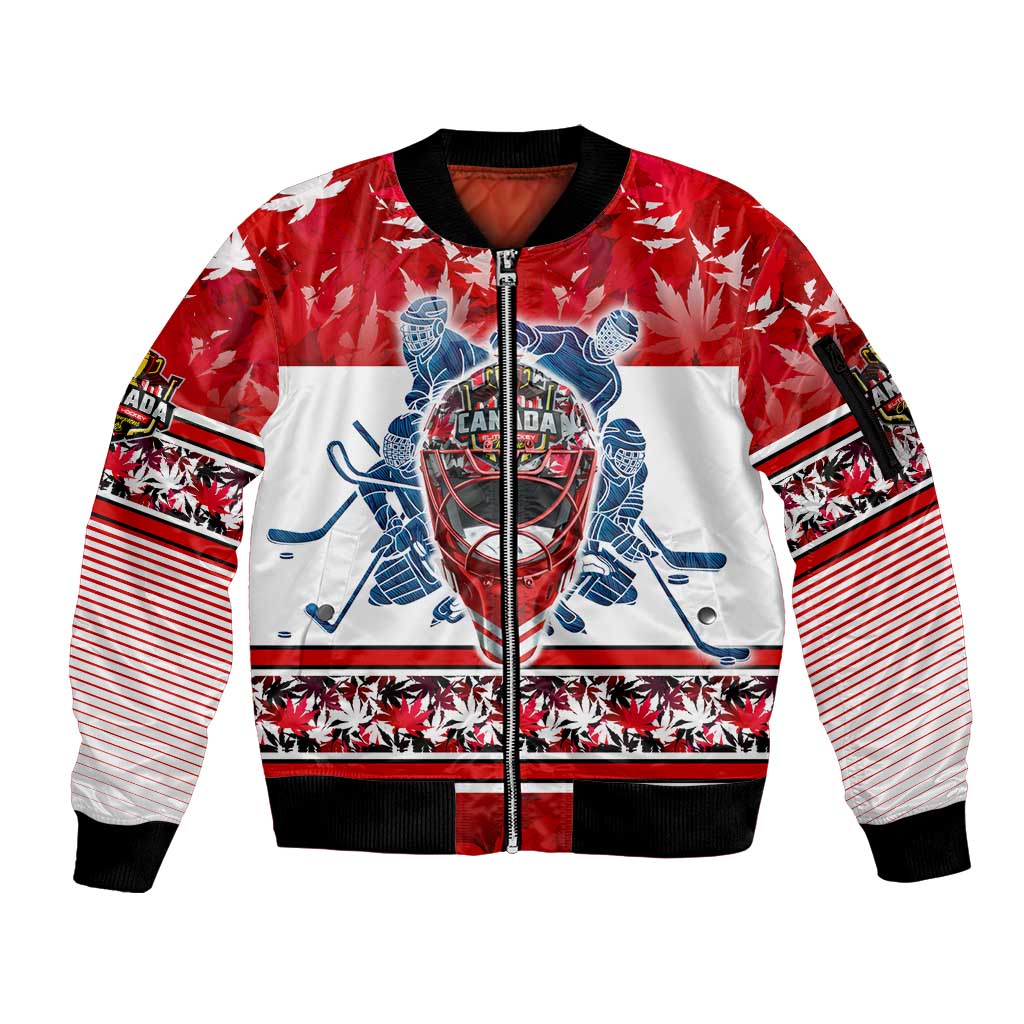 Personalized Canada Elite Hockey Sleeve Zip Bomber Jacket Champions Spirit
