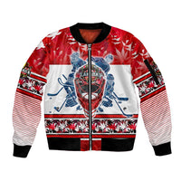 Personalized Canada Elite Hockey Sleeve Zip Bomber Jacket Champions Spirit