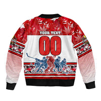 Personalized Canada Elite Hockey Sleeve Zip Bomber Jacket Champions Spirit