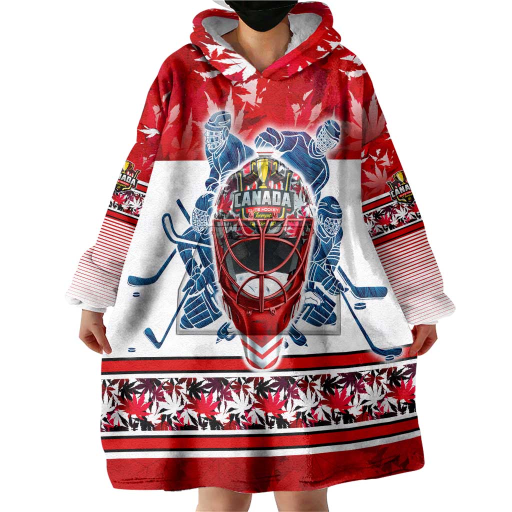 Personalized Canada Elite Hockey Wearable Blanket Hoodie Champions Spirit