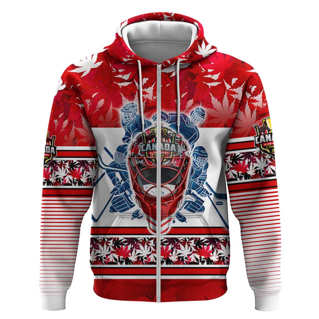 Personalized Canada Elite Hockey Zip Hoodie Champions Spirit