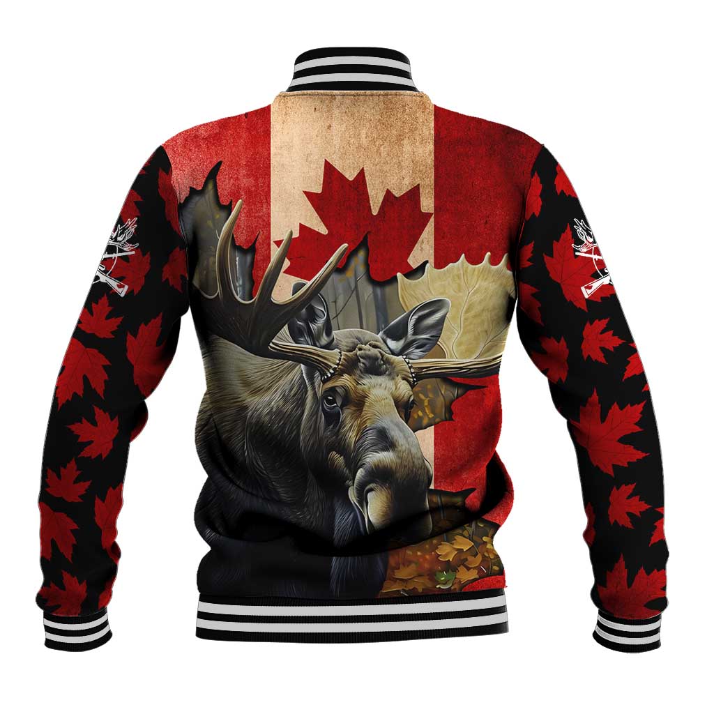 Personalized Canada Moose Baseball Jacket Canadian Flag Maple Leaf Vintage