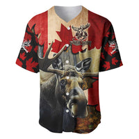 Personalized Canada Moose Baseball Jersey Canadian Flag Maple Leaf Vintage
