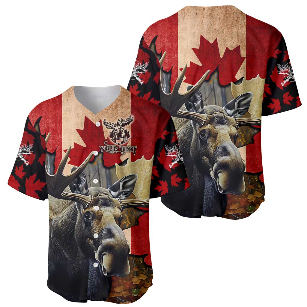Personalized Canada Moose Baseball Jersey Canadian Flag Maple Leaf Vintage