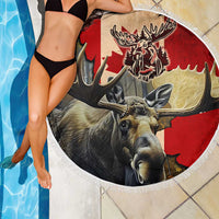 Canada Moose Beach Blanket Canadian Flag Maple Leaf Vintage