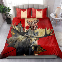 Canada Moose Bedding Set Canadian Flag Maple Leaf Vintage