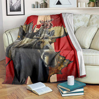 Canada Moose Blanket Canadian Flag Maple Leaf Vintage