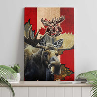 Canada Moose Canvas Wall Art Canadian Flag Maple Leaf Vintage