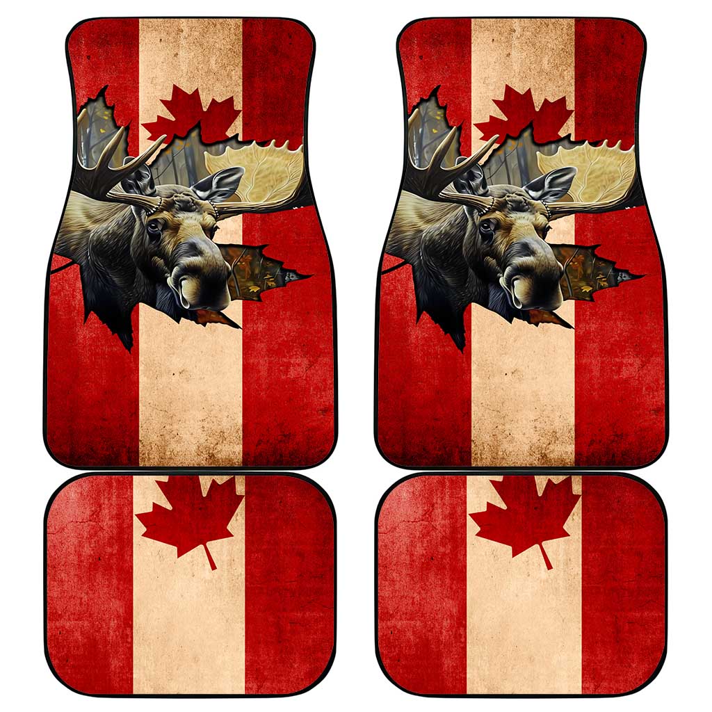Canada Moose Car Mats Canadian Flag Maple Leaf Vintage