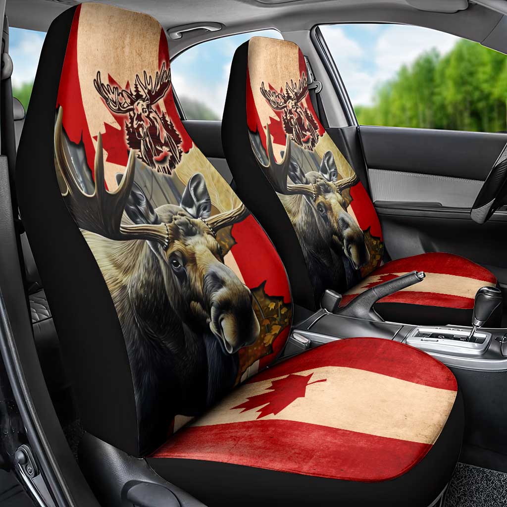 Canada Moose Car Seat Cover Canadian Flag Maple Leaf Vintage