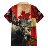 Personalized Canada Moose Family Matching Off The Shoulder Long Sleeve Dress and Hawaiian Shirt Canadian Flag Maple Leaf Vintage