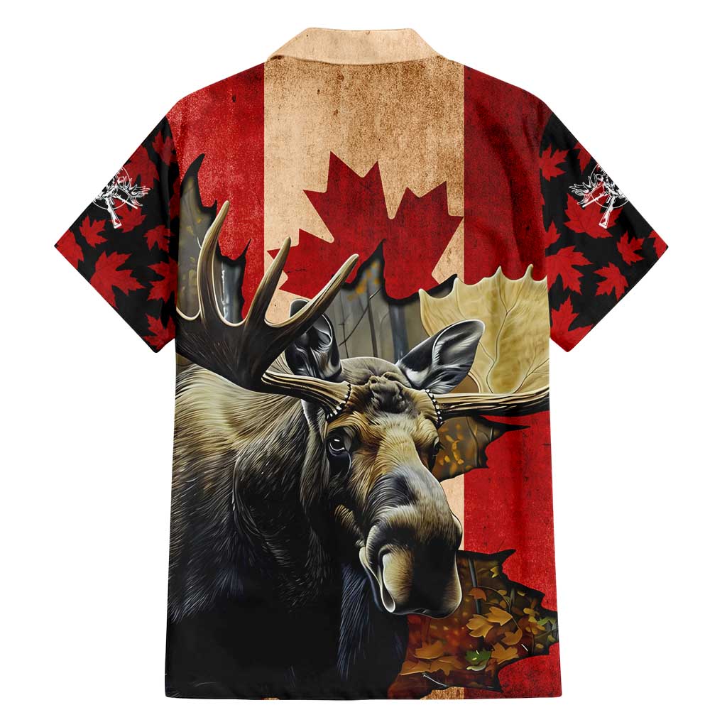 Personalized Canada Moose Family Matching Off Shoulder Maxi Dress and Hawaiian Shirt Canadian Flag Maple Leaf Vintage