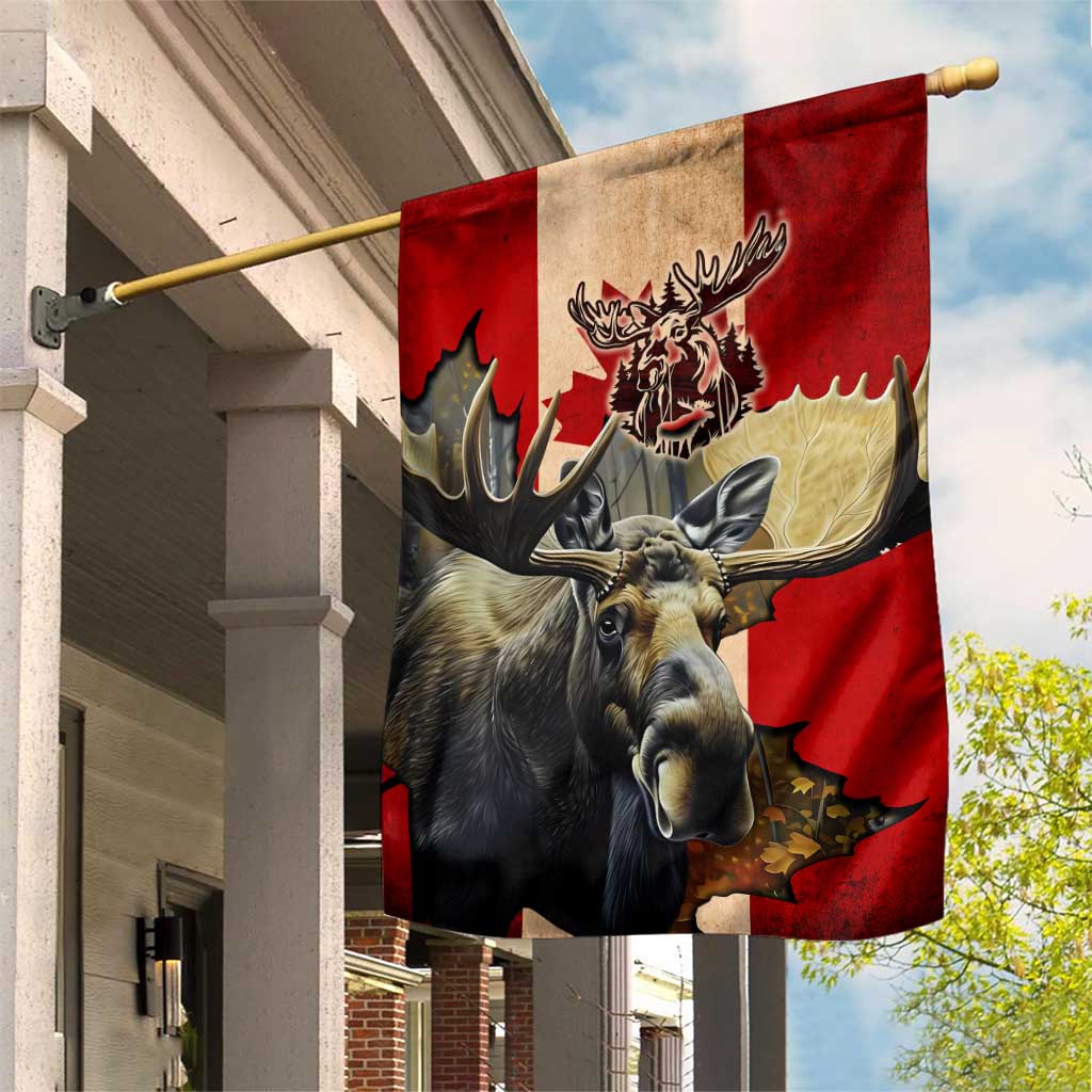 Canada Moose Garden Flag Canadian Flag Maple Leaf Vintage